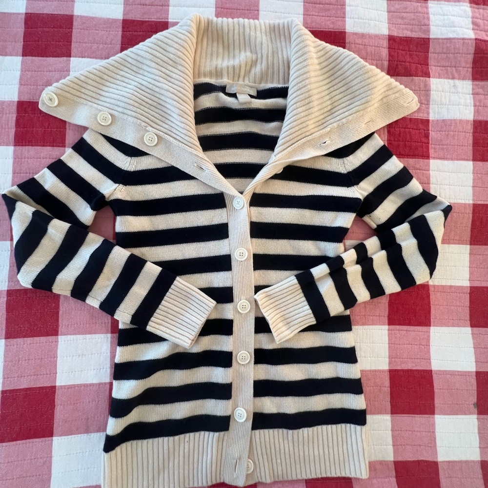 Banana Republic Striped Button-Up Cardigan women’s size S